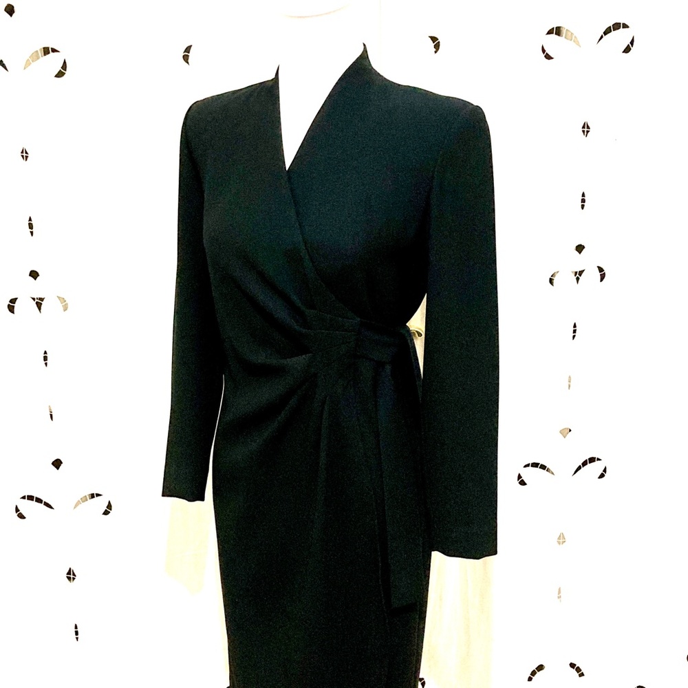 Glamorous Vintage Liz Claiborne, Wrap Dress, Black, Size 2P
